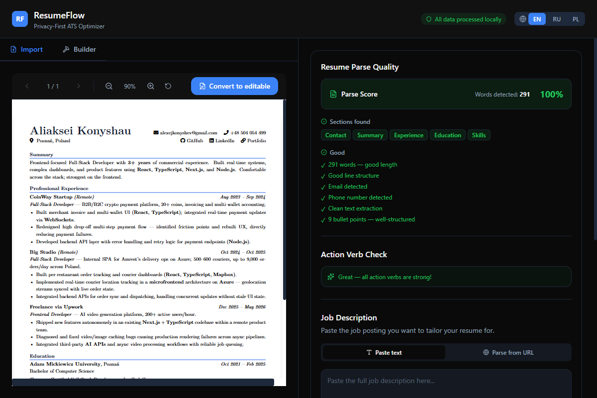ResumeFlow preview